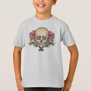 Camiseta Calavera y armas de Dia de los Muertos   Sleeve Sh