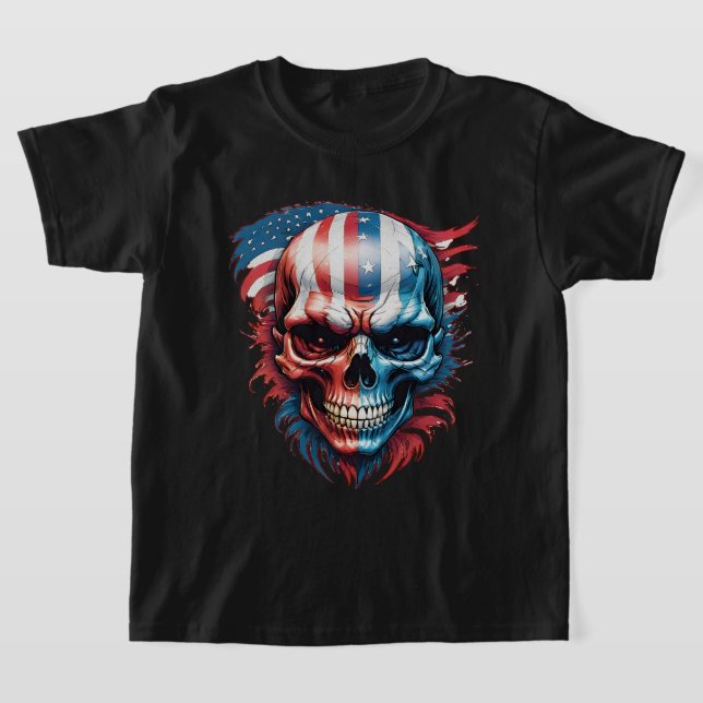 Camiseta Calavera y bandera 9 (Distribución)