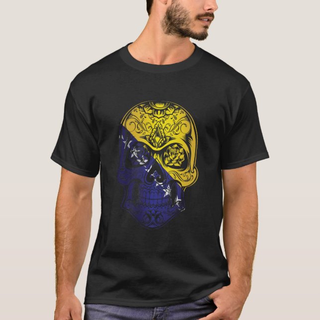 Camiseta Calavera y bandera de los Rosas de Bosnia y Herzeg (Anverso)