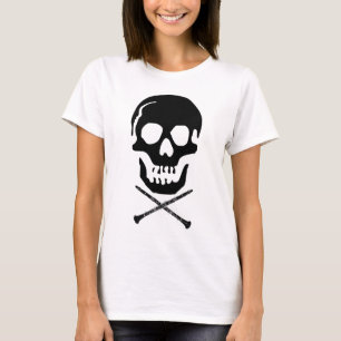 Camiseta Calavera y clarinets - Negro sobre blanco