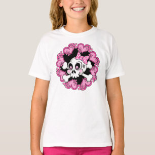 Camiseta Calavera y corazones