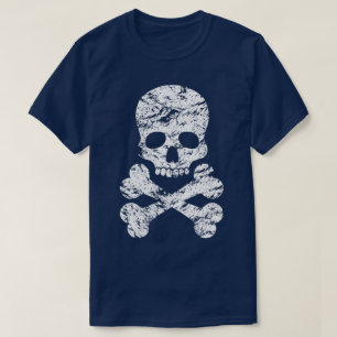 Camiseta Calavera y cruces en blanco