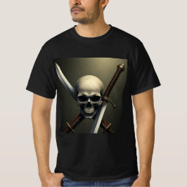 Camiseta Calavera y Espadas: Diseño Rebelde