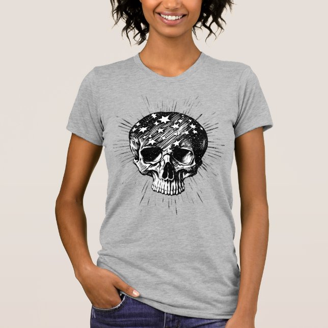 Camiseta Calavera y estrellas II (Anverso)
