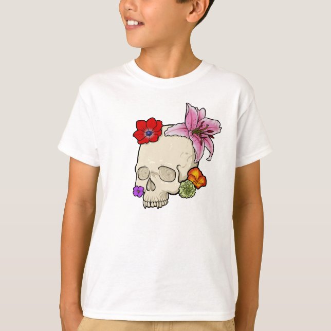 Camiseta Calavera y Flora (Anverso)