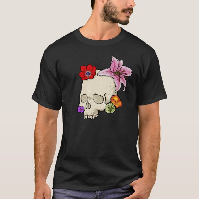 Camiseta Calavera y Flora (Anverso)