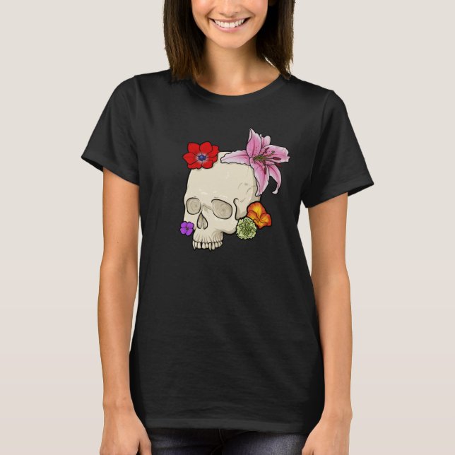 Camiseta Calavera y Flora (Anverso)