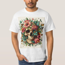 Calavera y Flores - Diseño Floral Colorido