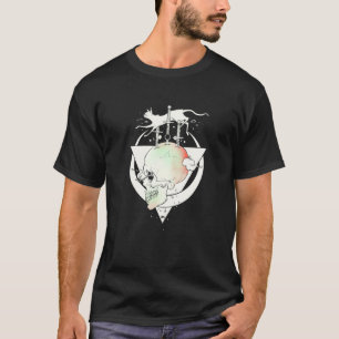 Camiseta Calavera y gato con fases lunares