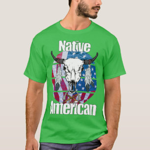 Camiseta Calavera y hachas nativos estadounidenses con U