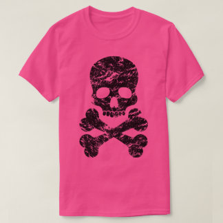 Camiseta Calavera y huesos cruzados angustiados