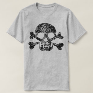 Camiseta Calavera y huesos cruzados gastados