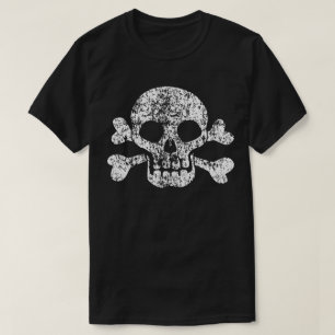 Camiseta Calavera y huesos cruzados gastados