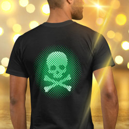 Camiseta Calavera y huesos cruzados Neon Green Guay Gótico 