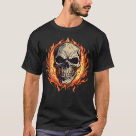 Camiseta Calavera y llamas