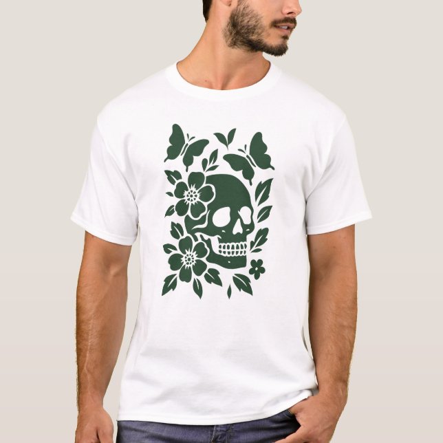 Camiseta Calavera y mariposas (Anverso)