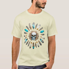 Camiseta Calavera y plumas 01