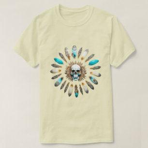 Camiseta Calavera y plumas 01