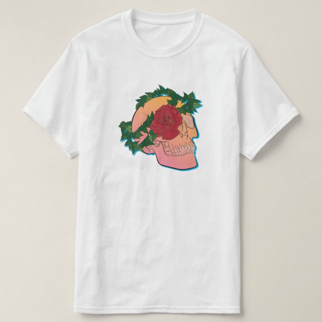 Camiseta Calavera y Rosa (Diseño del anverso)