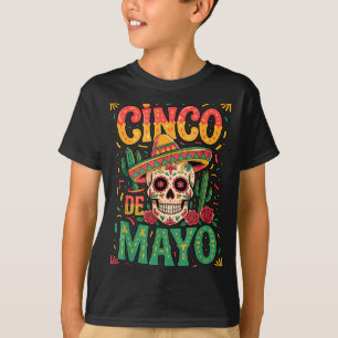 Camiseta Calaveras Azucareras Cinco De Mayo Sombrero Cactus