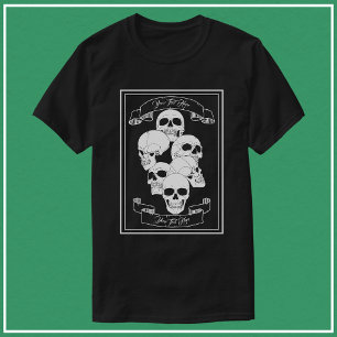 Camiseta Calaveras con Estandartes y Texto Personalizable N