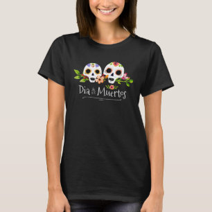 Camiseta Calaveras de azúcar floral Dia de Muertos Camise