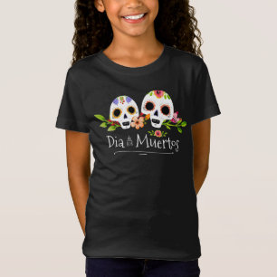 Camiseta Calaveras de azúcar floral Dia de Muertos Camise
