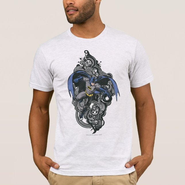 Camiseta Calaveras de Batman/Doodle de tinta 2 (Anverso)
