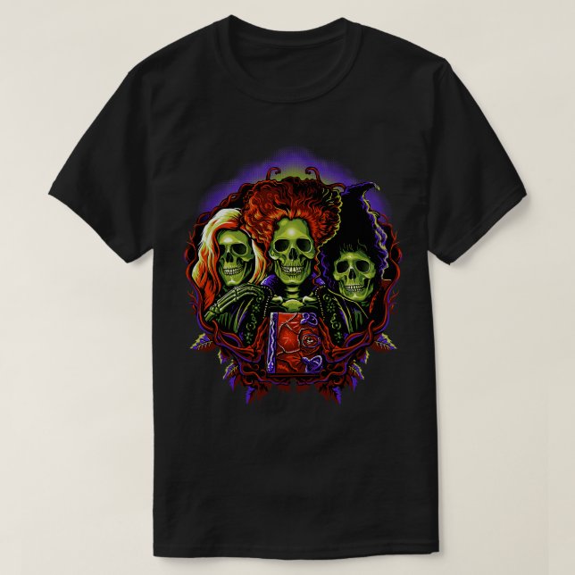 Camiseta Calaveras de brujas (Diseño del anverso)