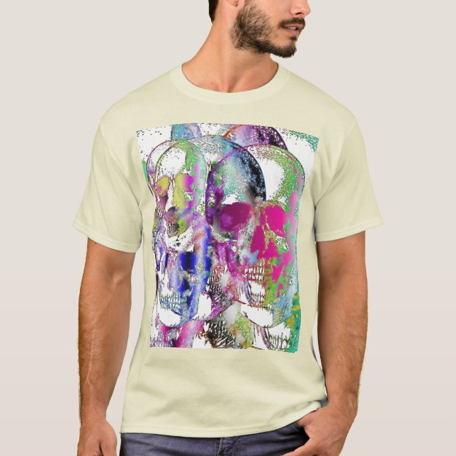 Camiseta Calaveras de color de agua (Anverso)
