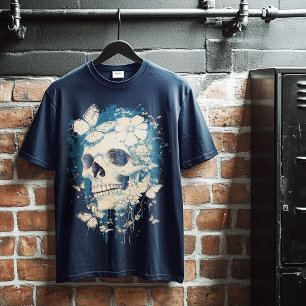 Camiseta Calaveras de grano de hadas mariposas delgadas y g