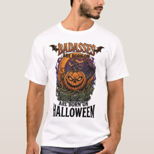 Camiseta Calaveras de Halloween de luna de cuervo nacen mal