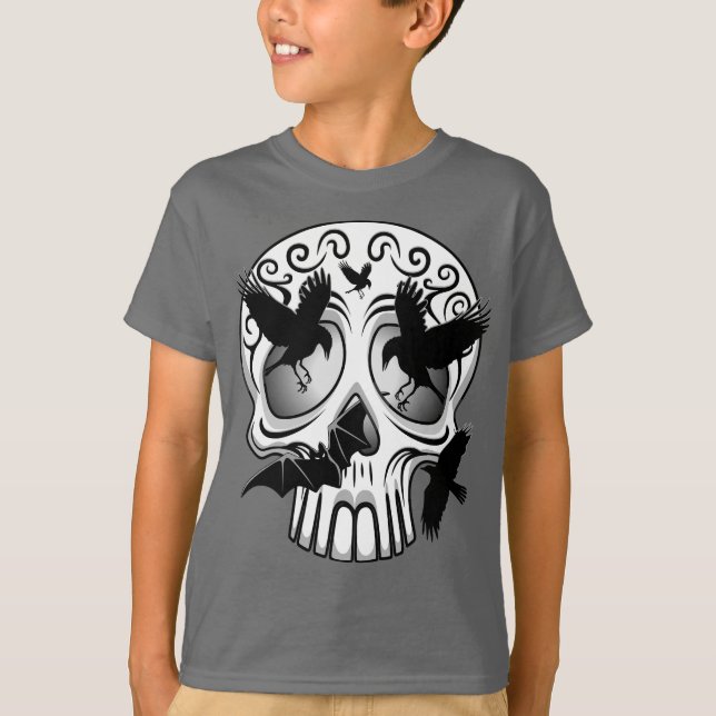 Camiseta Calaveras decorativas de Halloween (Anverso)