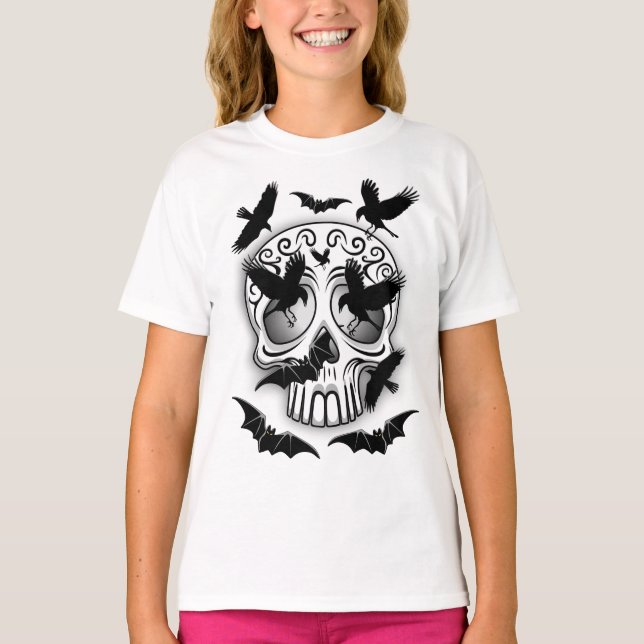 Camiseta Calaveras decorativas de Halloween (Anverso)