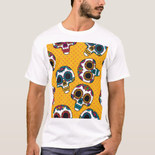 Camiseta Calaveras: estilo latinoamericano vintage.