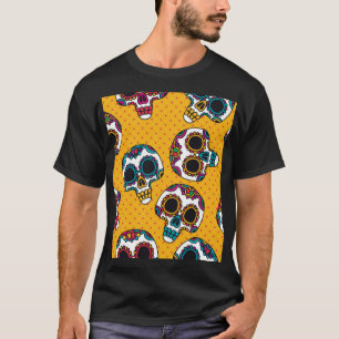 Camiseta Calaveras: estilo latinoamericano vintage.