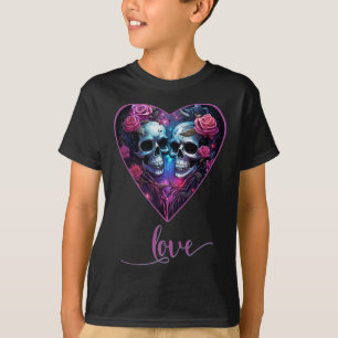 Camiseta Calaveras Góticas Amor Por El Amor De San Valentín