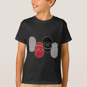 Camiseta Calaveras - Gris fantasma y blanco óseo