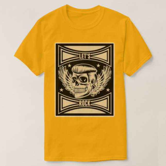 Camiseta "Calaveras rocas con alas" (Diseño del anverso)