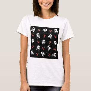 Camiseta Calaveras y Cerezas RAB Rockabilly en Negro
