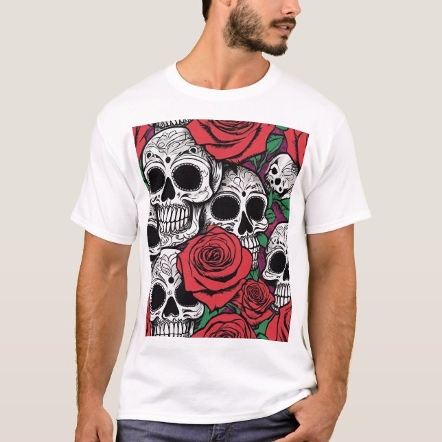 Camiseta Calaveras y Rosas (Anverso)