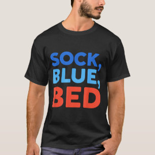 Camiseta Calcetín Azul Cama Meme Divertido 