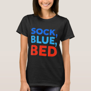 Camiseta Calcetín Azul Cama Meme Divertido