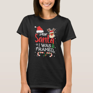 Camiseta Calcetín de Navidad Cita de Santa Me Culparon Fals