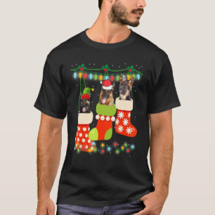 Camiseta Calcetín Navideño Pastor Alemán Navidad Reno Santa