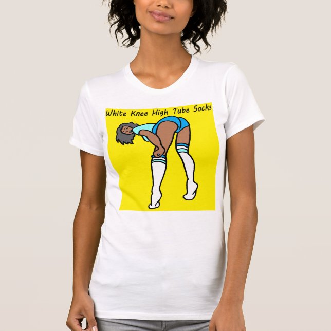 Camiseta Calcetines de alta resolución de rodilla blanca (Anverso)