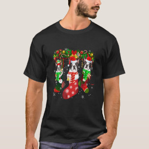 Camiseta Calcetines de Boston Terrier Navidad Familia Diver