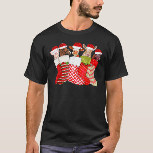 Camiseta Calcetines de Navidad Animales Caballo Vaca Cabra