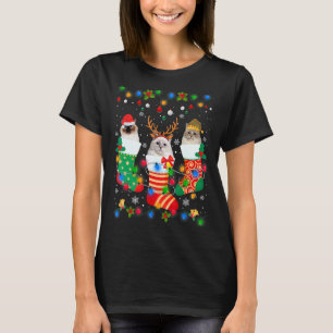 Camiseta Calcetines de Navidad de gatito de gato Ragdoll li
