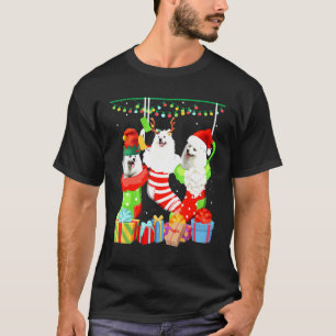 Camiseta Calcetines de Navidad de perro esquimal americano 
